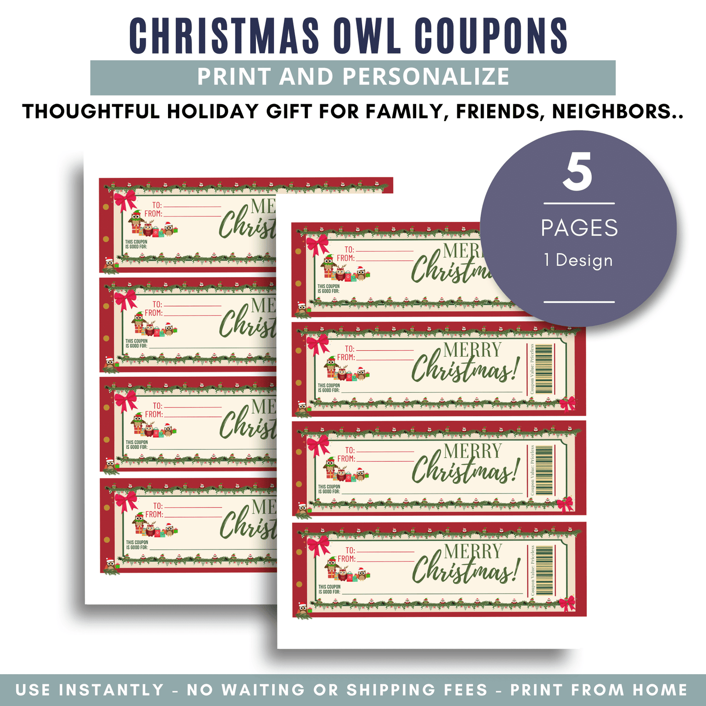 Christmas Owl Coupons
