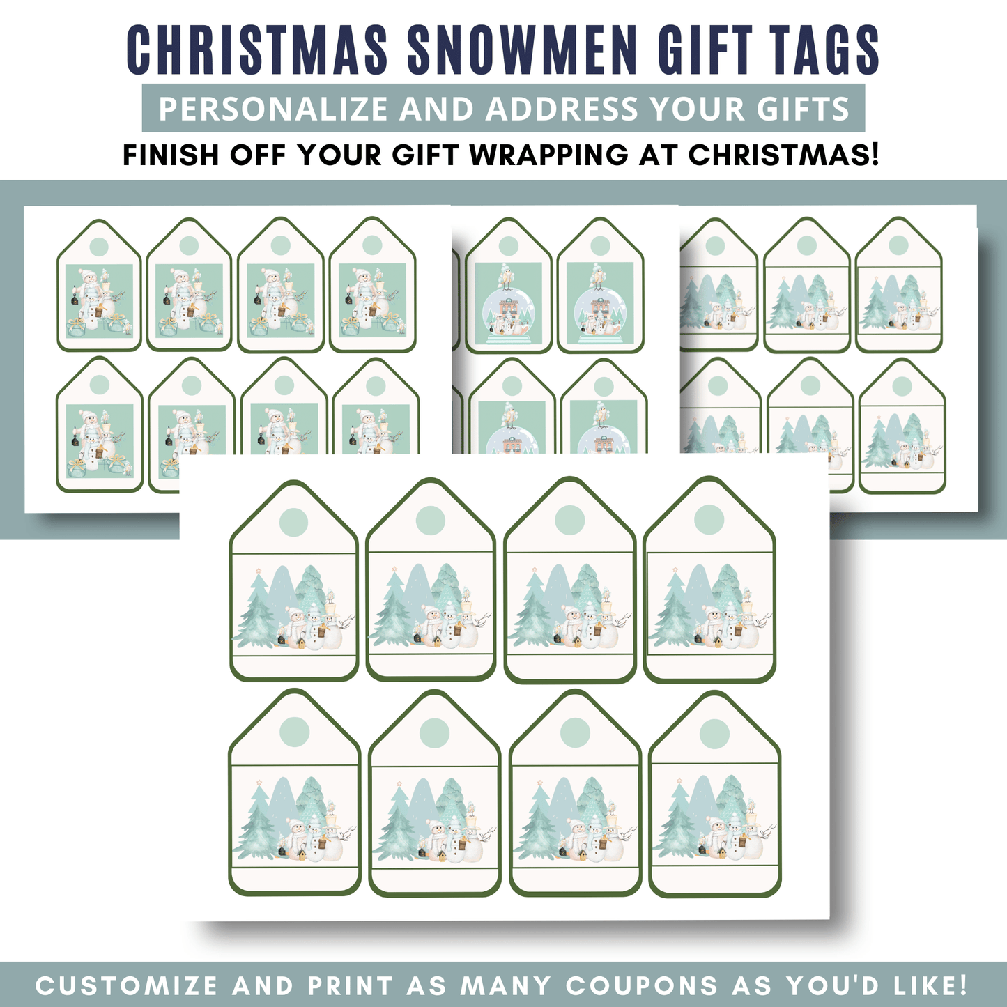 Christmas Snowmen Gift Tags