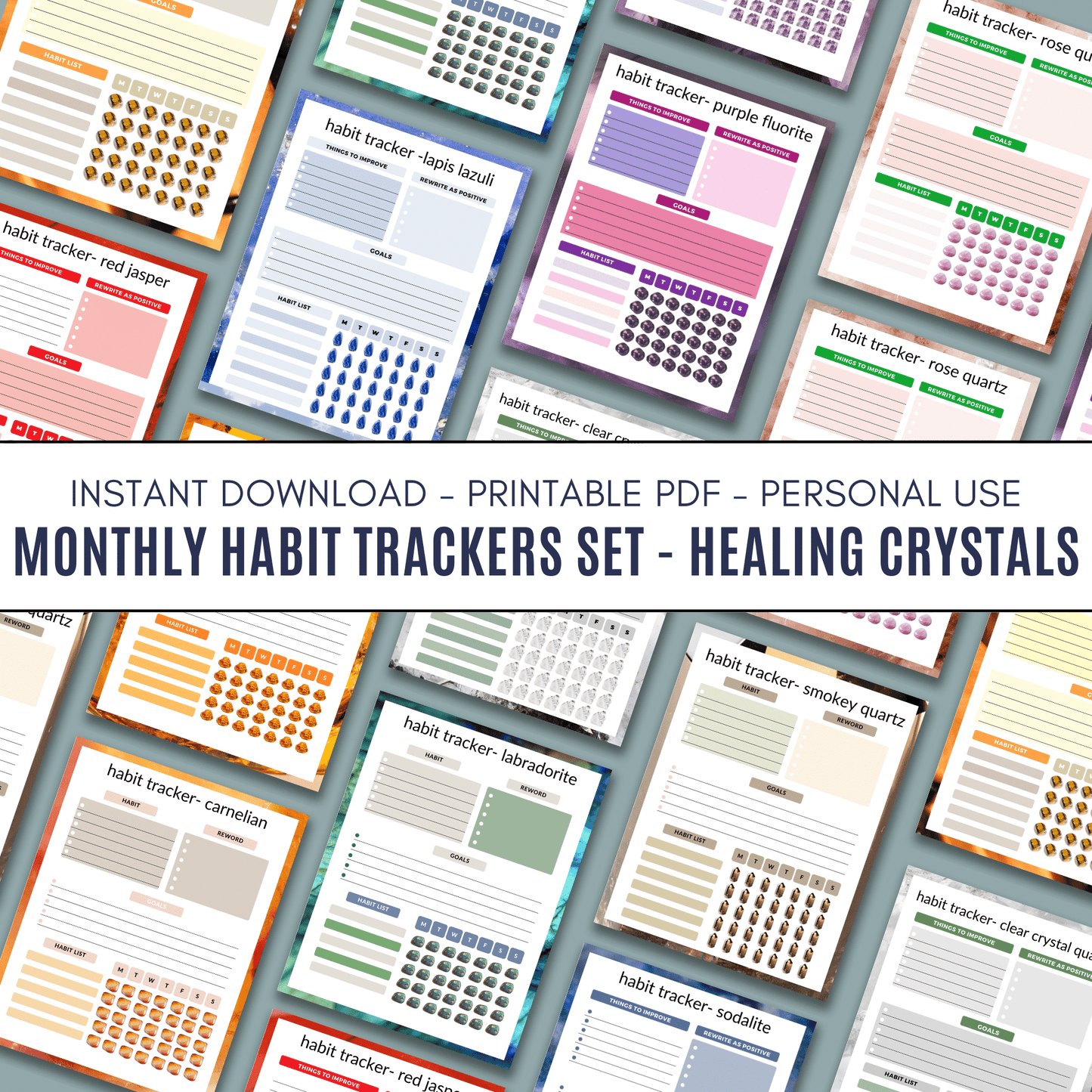 Habit Tracker - Healing Crystals