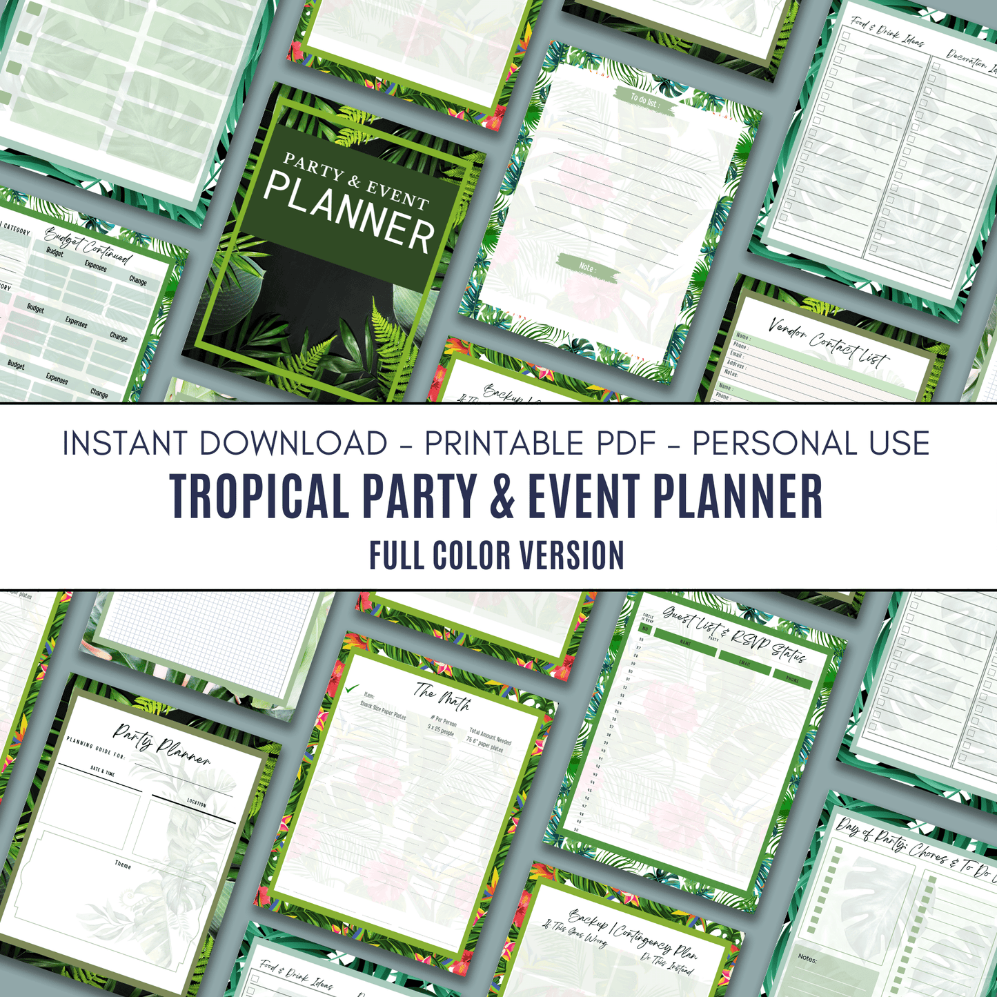 Tropical Party & Event Planner - Full Color Version