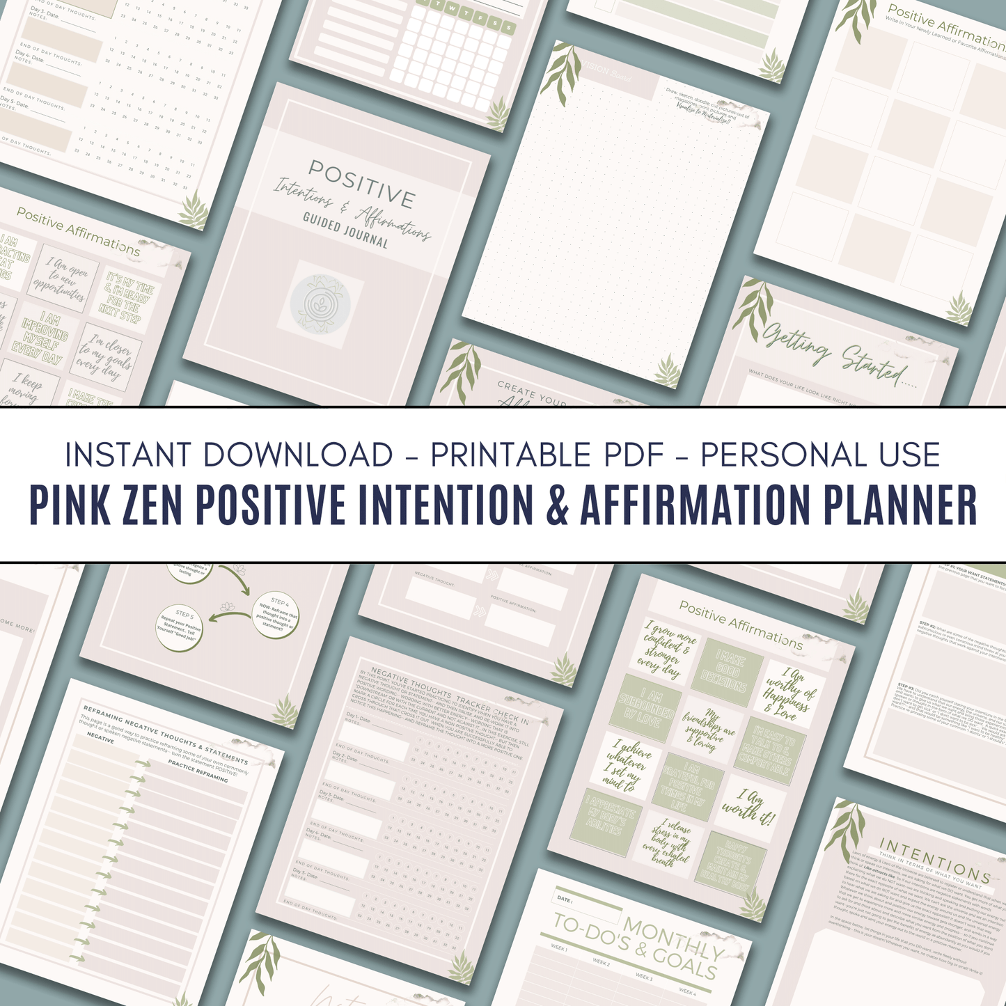 Pink Zen Positive Intention & Affirmation Planner