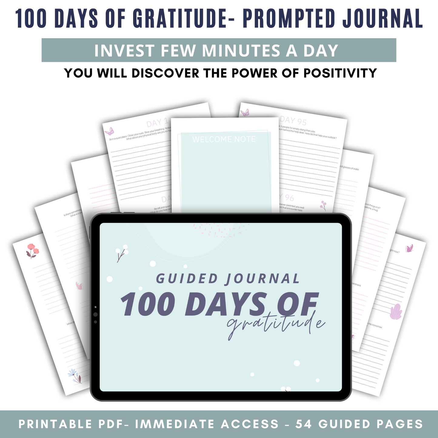 100 Days of Gratitude Prompted Journal