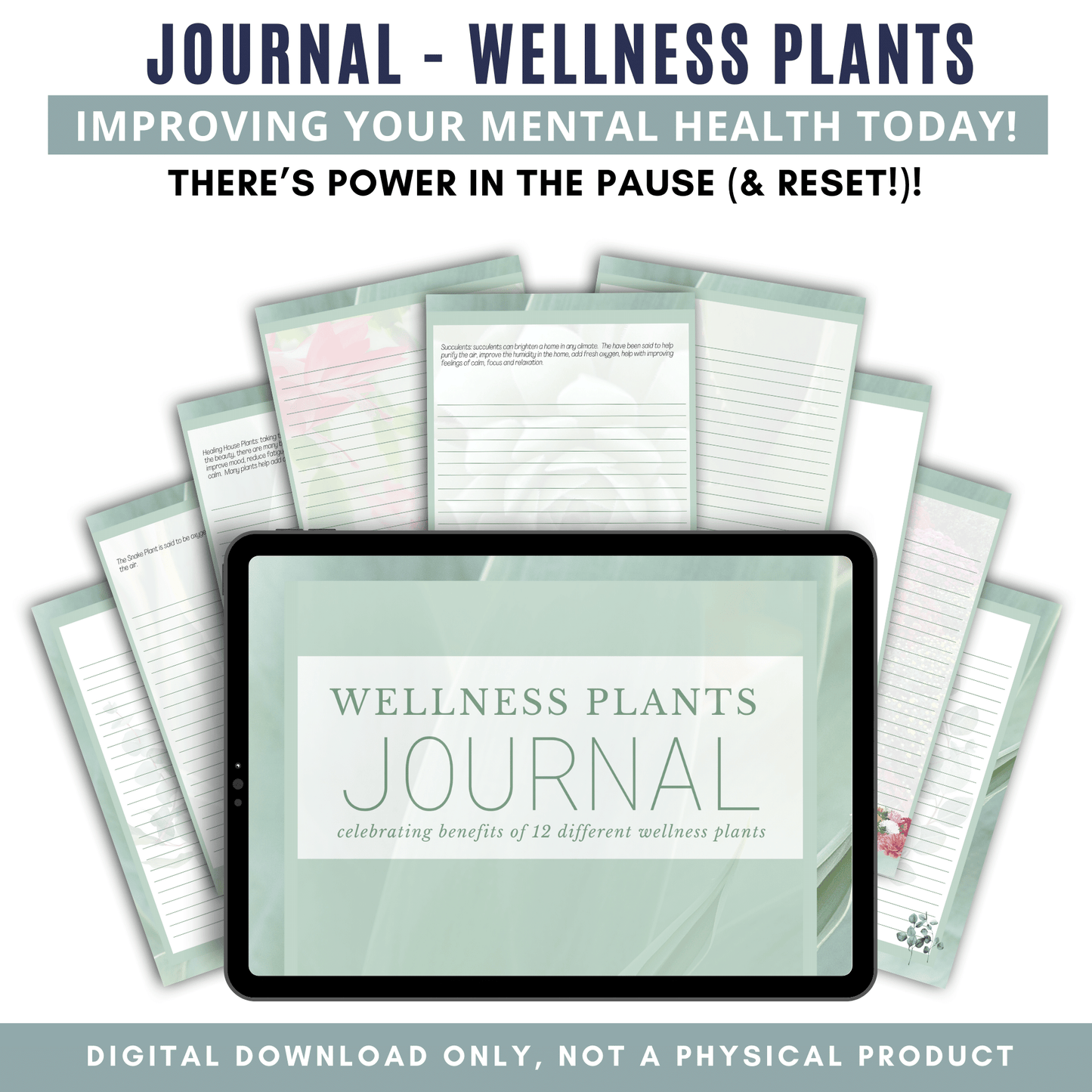 Journal - Wellness Plants - Green Background