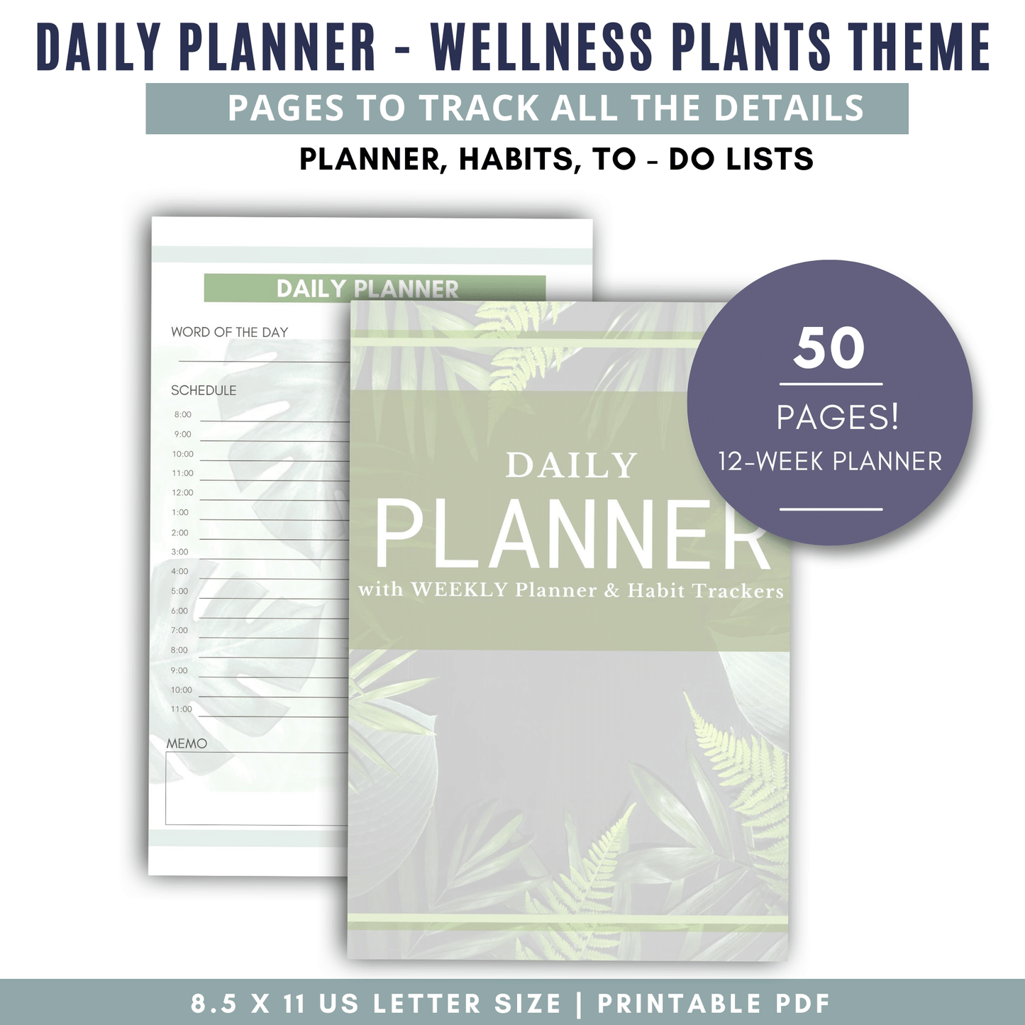 Tropical 12 Week Planner - Muted Color Version