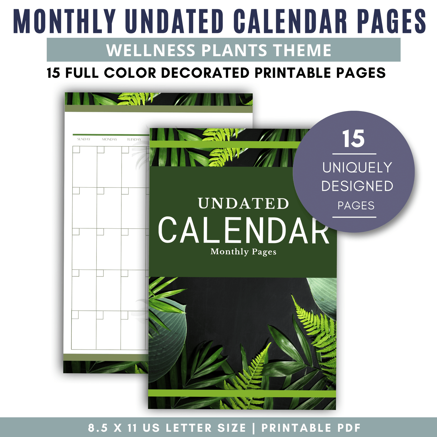 Tropical Undated Monthly Calendar