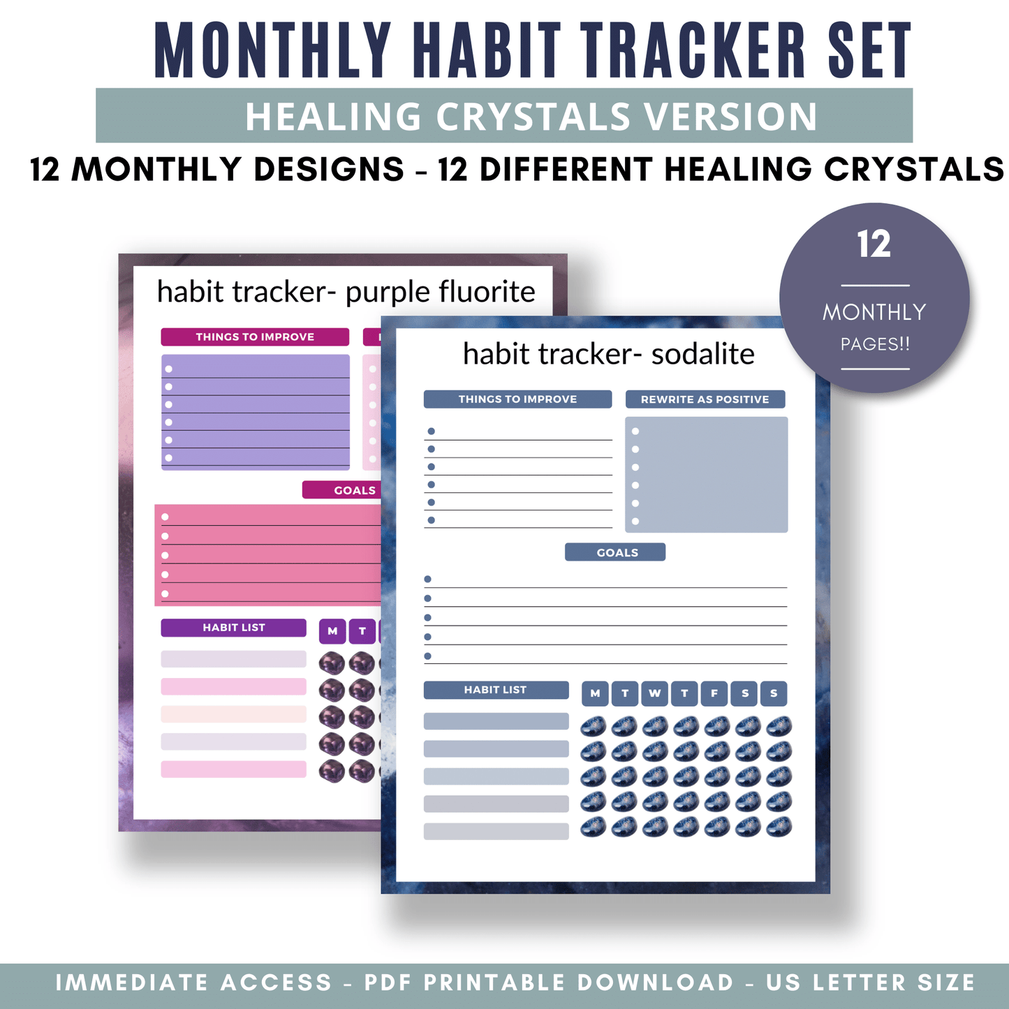 Habit Tracker - Healing Crystals