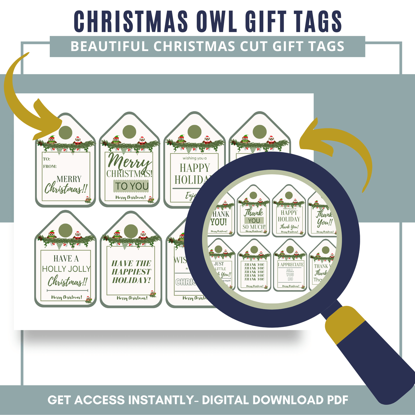 Christmas Owl Gift Tags