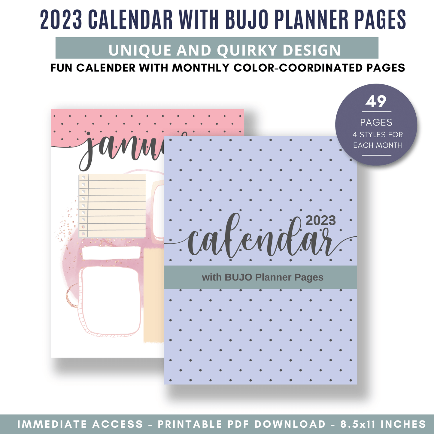Bujo 2023 Calendar with Planner Pages