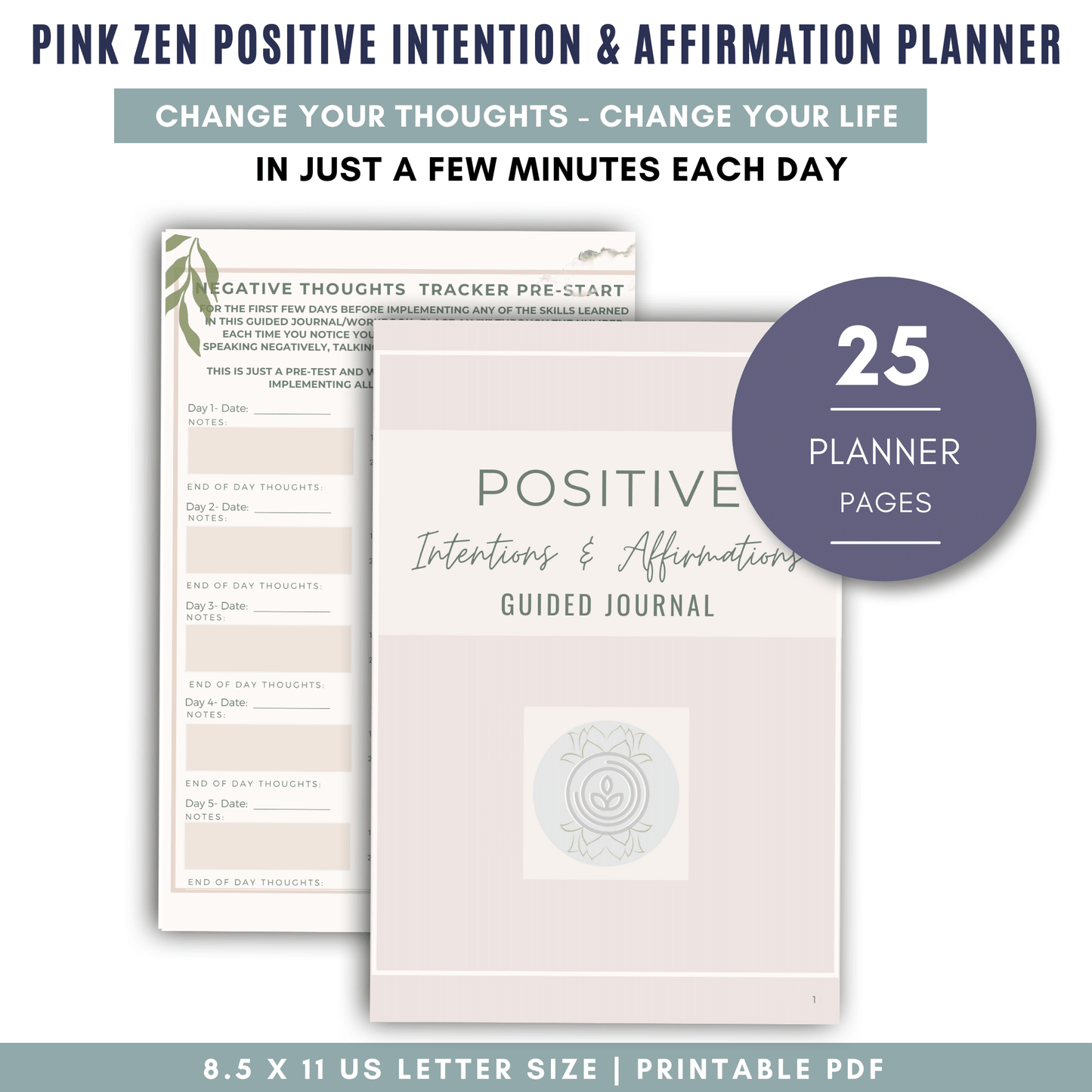 Pink Zen Positive Intention & Affirmation Planner