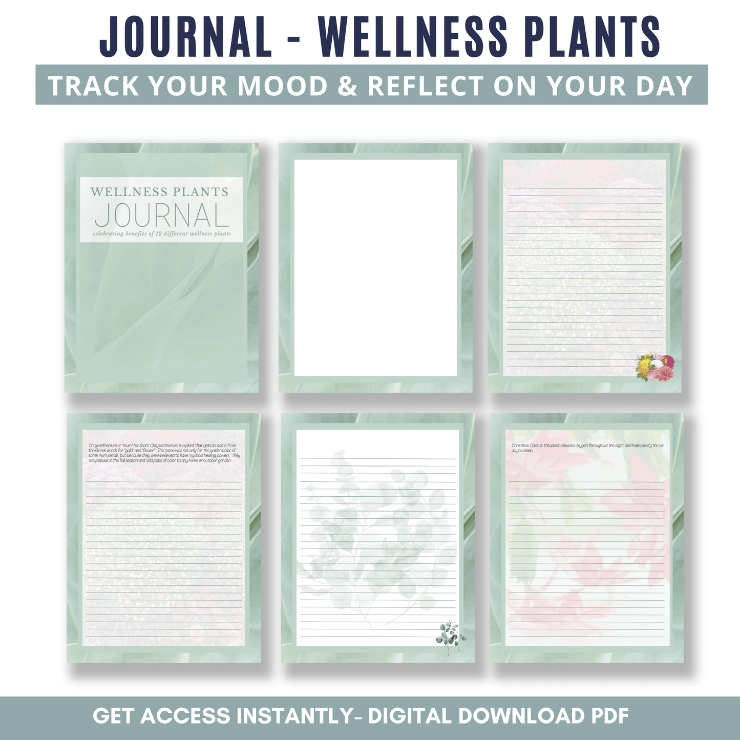 Journal - Wellness Plants - Green Background