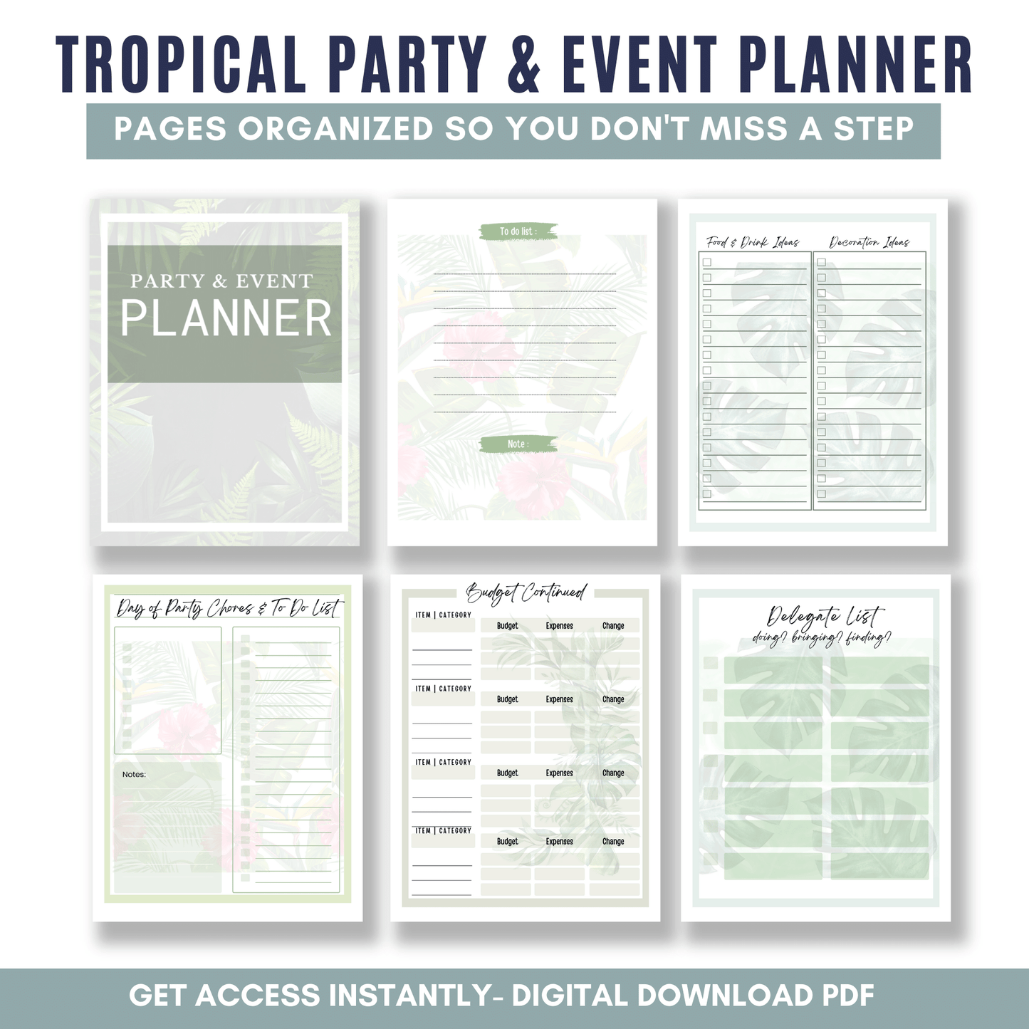 Tropical Party & Event Planner - Muted Version