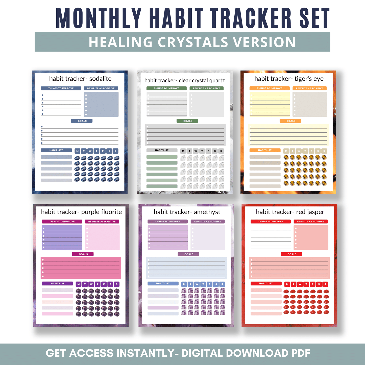 Habit Tracker - Healing Crystals