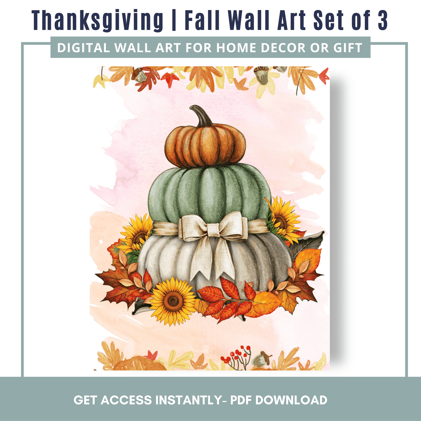 Thanksgiving | Fall Wall Art Set of 3
