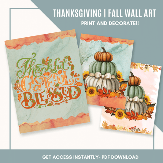 Thanksgiving | Fall Wall Art Set of 3