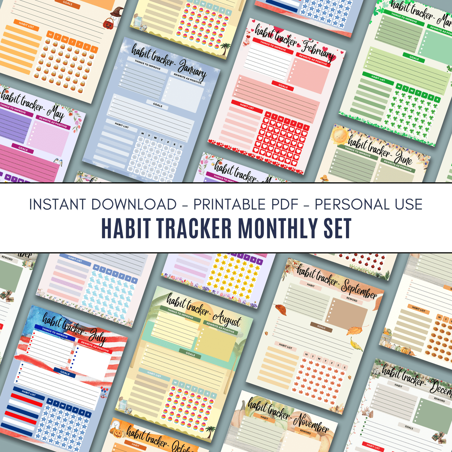 Habit Tracker Monthly Set