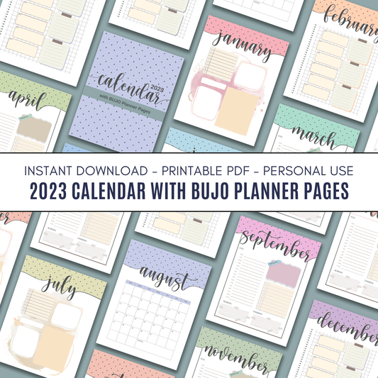 Bujo 2023 Calendar with Planner Pages