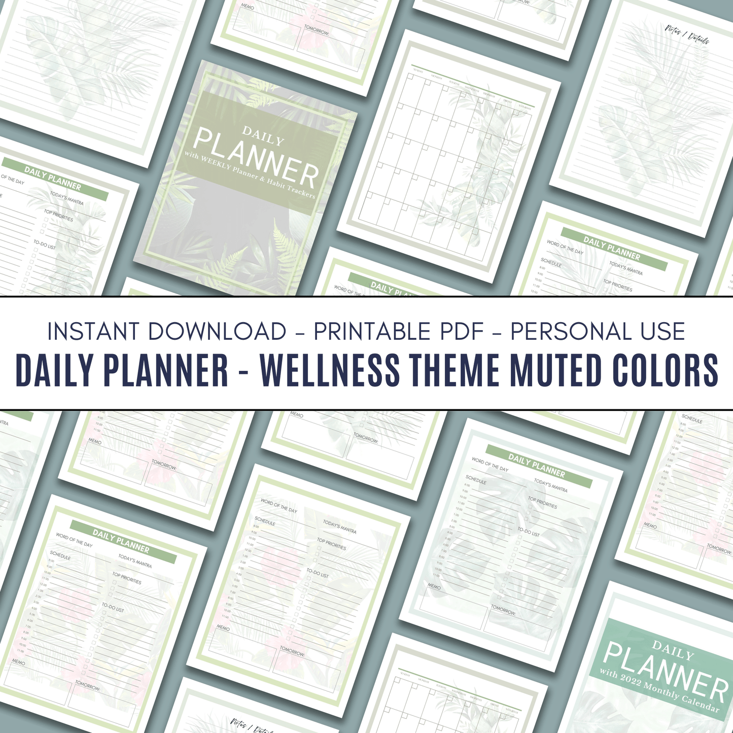 Tropical 12 Week Planner - Muted Color Version