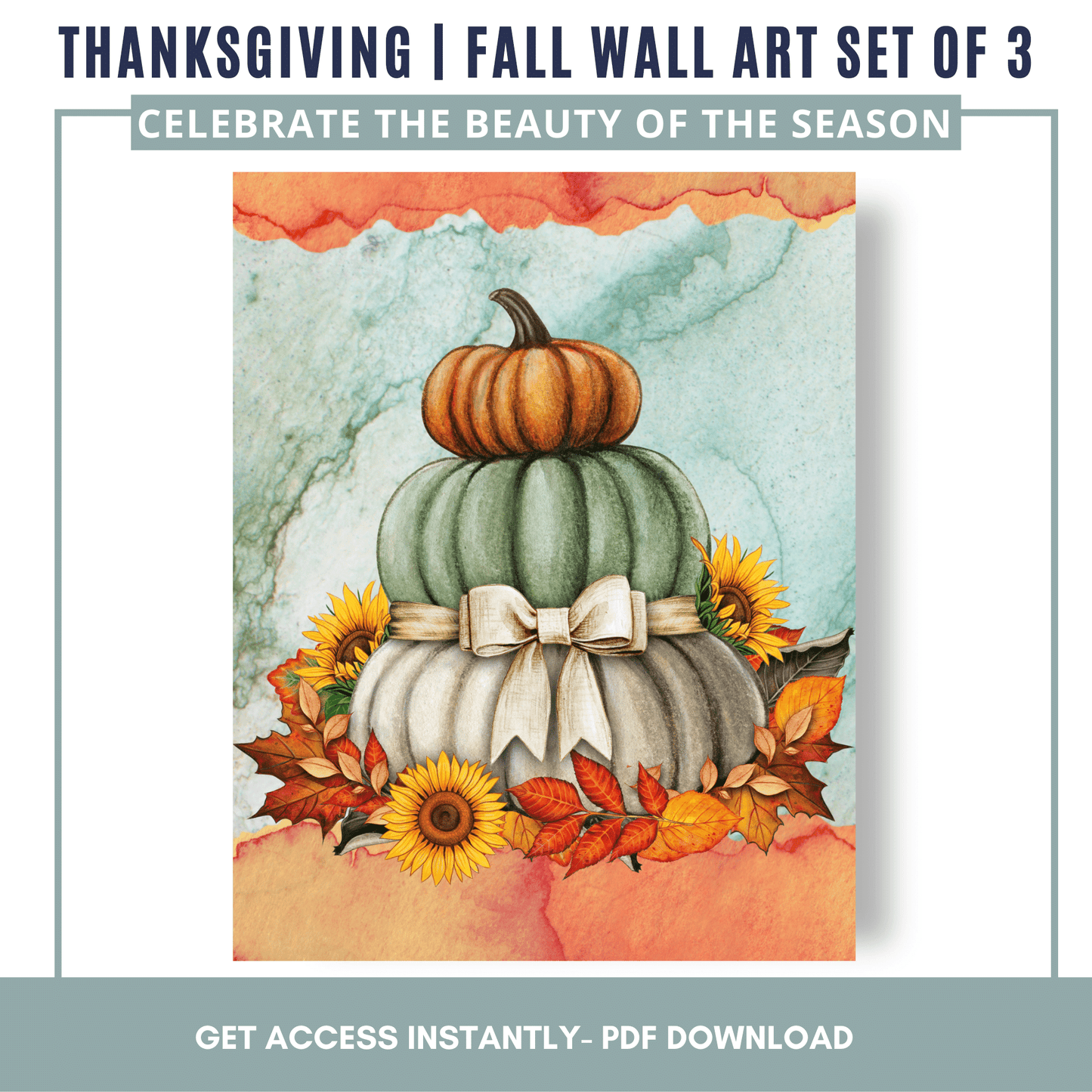 Thanksgiving | Fall Wall Art Set of 3