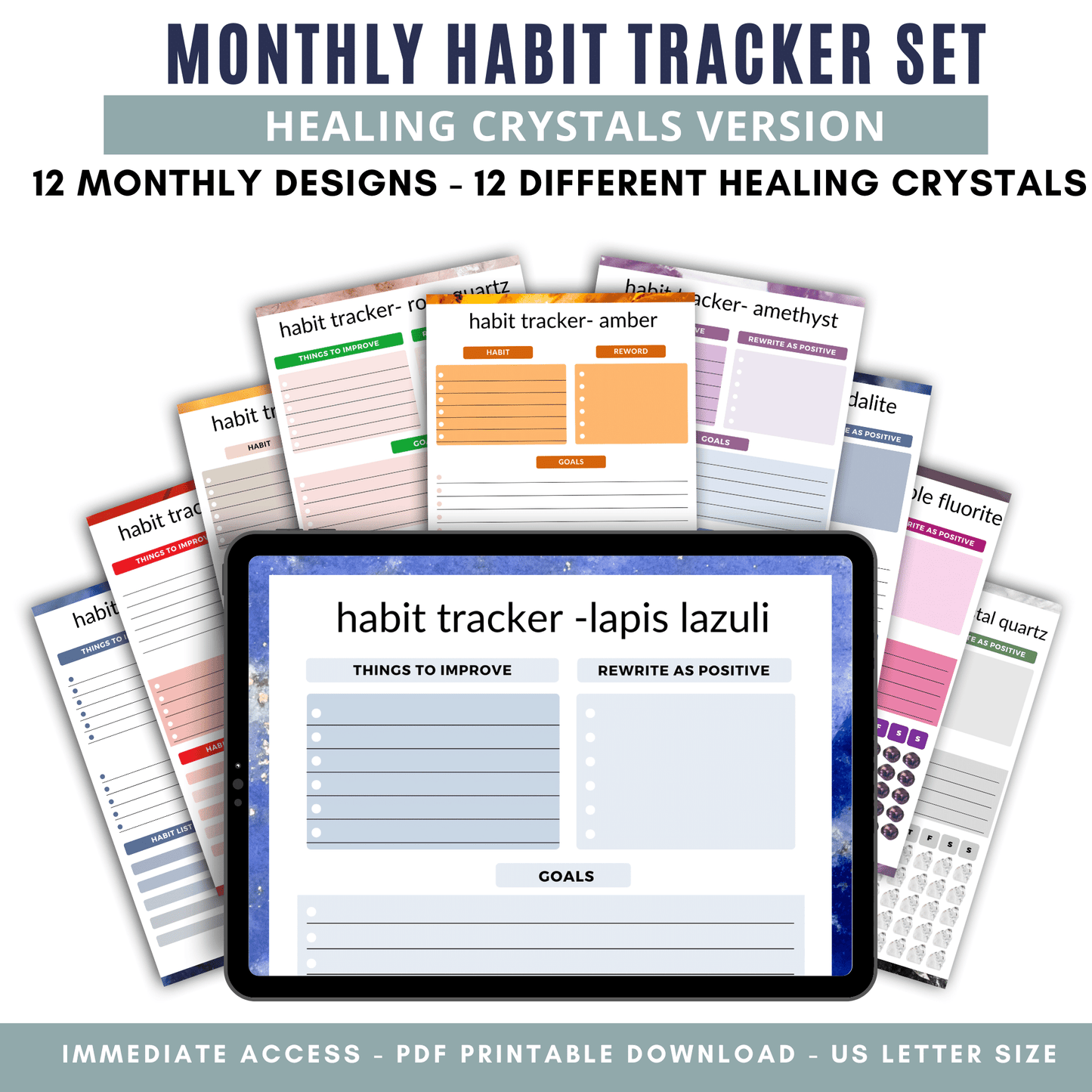 Habit Tracker - Healing Crystals