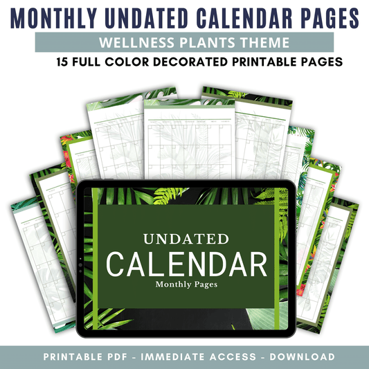 Tropical Undated Monthly Calendar