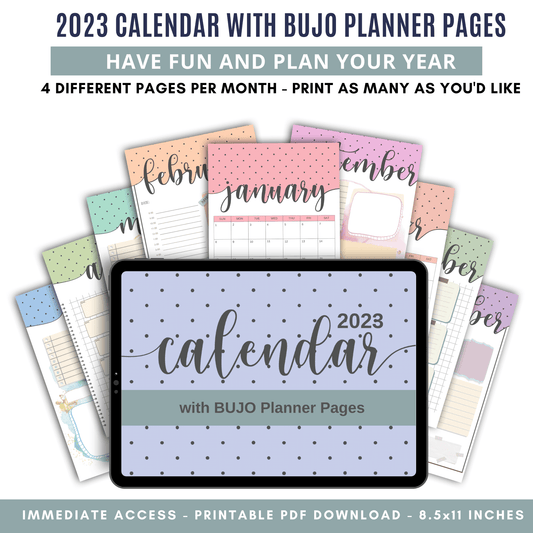 Bujo 2023 Calendar with Planner Pages