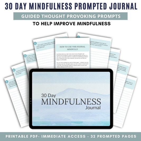 30 Day Mindfulness Prompted Journal