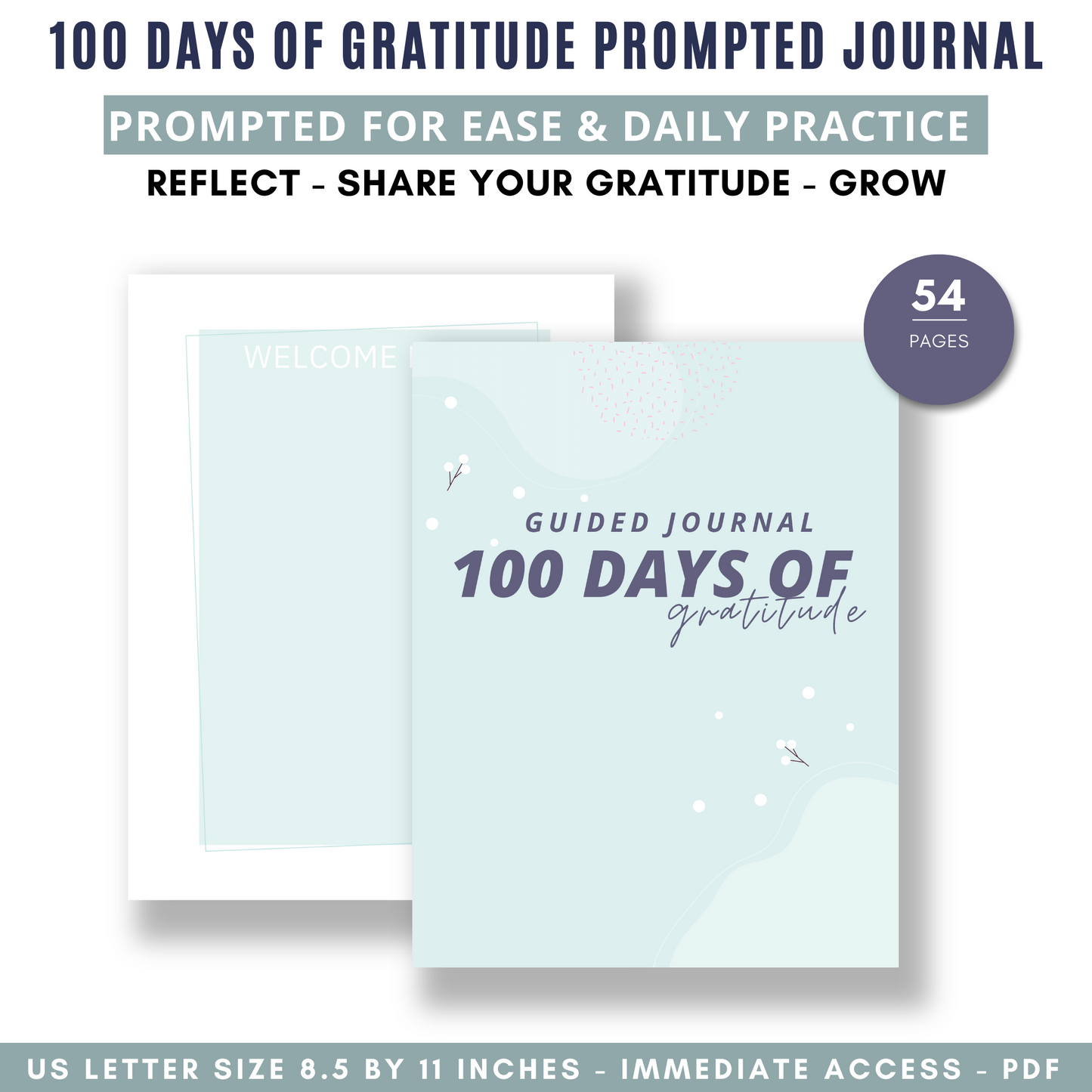 100 Days of Gratitude Prompted Journal