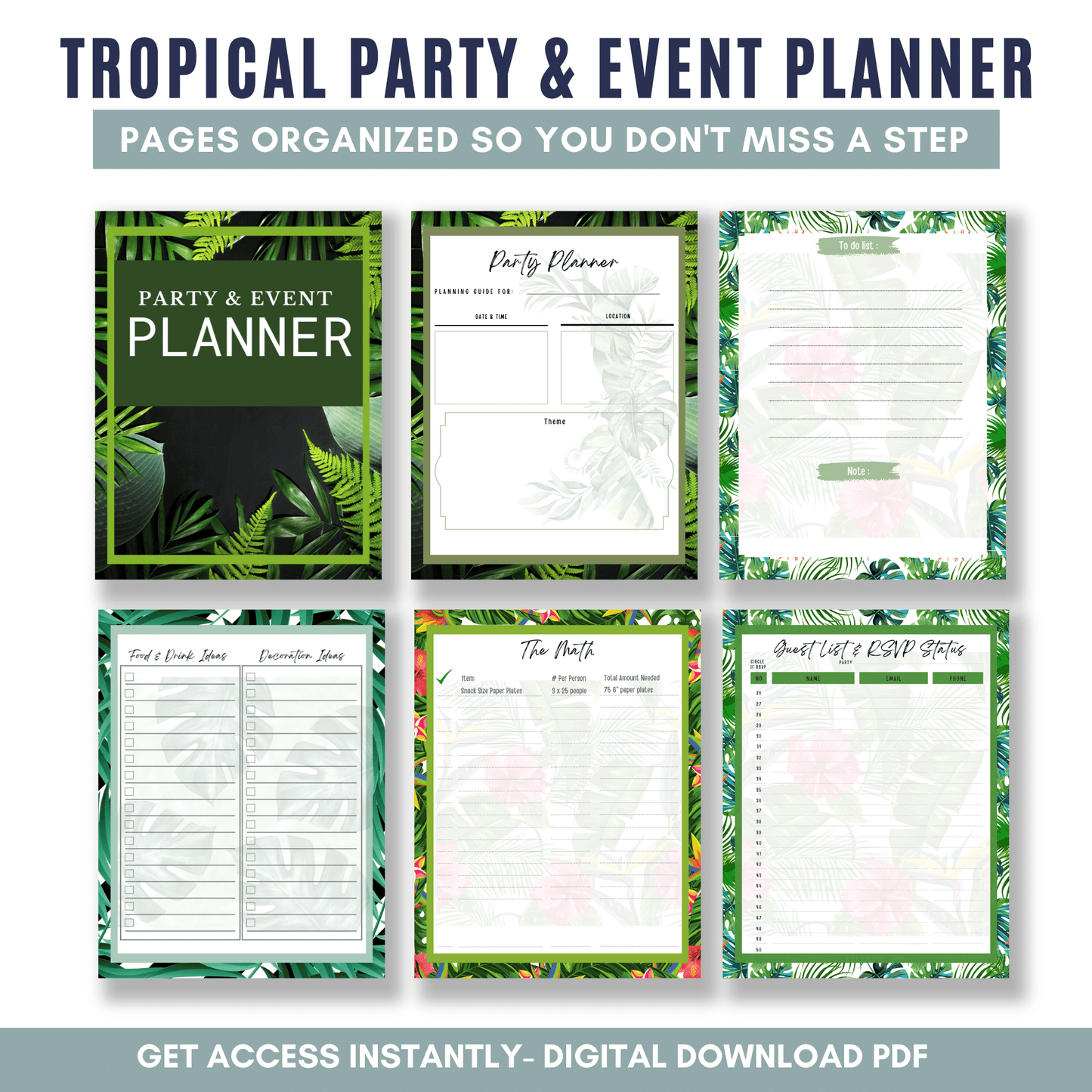 Tropical Party & Event Planner - Full Color Version